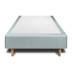 Lit avec tête de lit tapissée velours et sommier tapissier Ep20