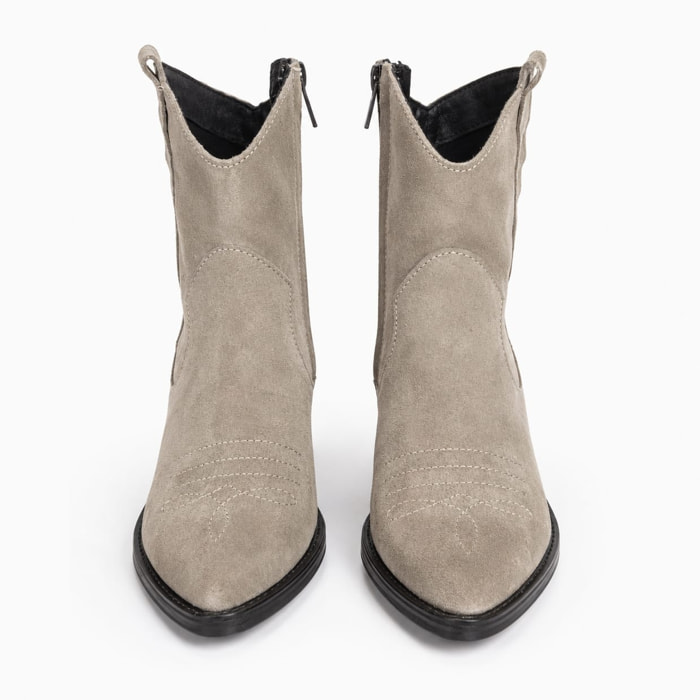 Texano basso in vera pelle scamosciata - tacco 5 cm
