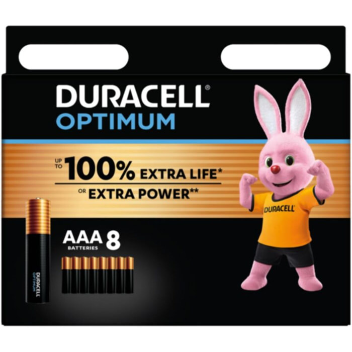 Pile DURACELL LR03 AAA Lot 8 piles OPTIMUM