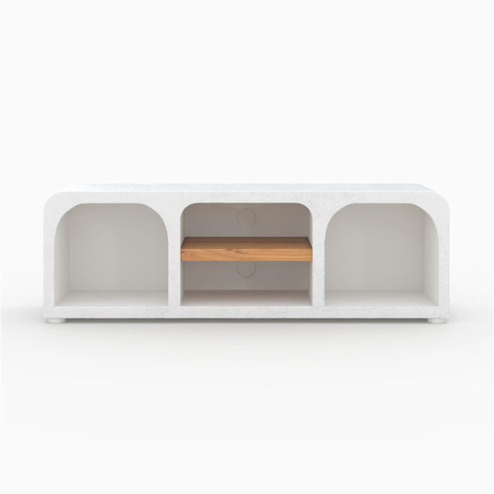 Meuble TV en béton blanc cassé 140 cm - Fira