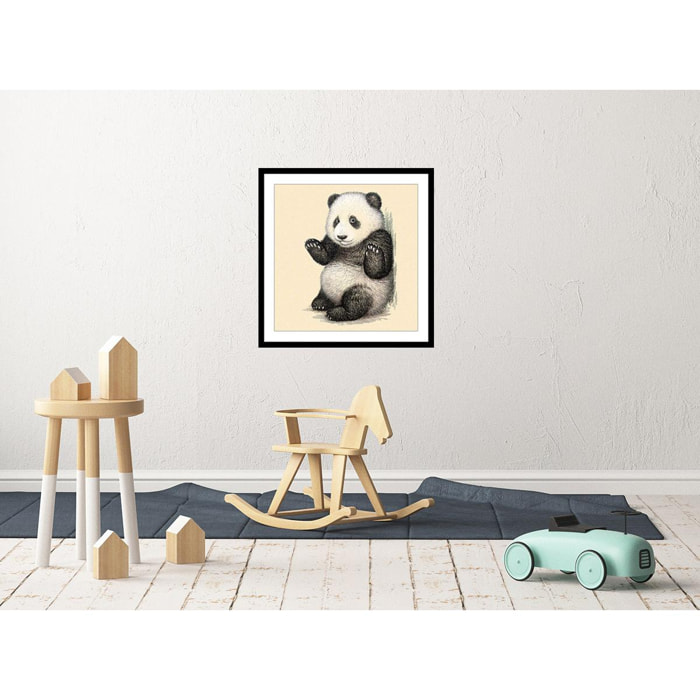 Affiche enfant Affiche illustration vintage panda Affiche seule