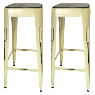 Tabouret bar jaune (lot de 2) LEEDS