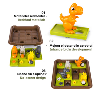 Desafío Dinosaurios. Juego de mesa de habilidad para 1 jugador.