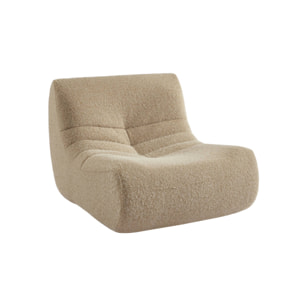 Chauffeuse tissu effet alpaca 1 place. beige. style contemporain. L 91 x P 105 x H 72cm