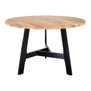 Table ronde Ellie bois d'acacia et métal D115 cm