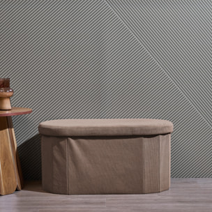Coffre Banc Pliable - HOME DECO FACTORY - Jules - Tissu Côtelé - Marron