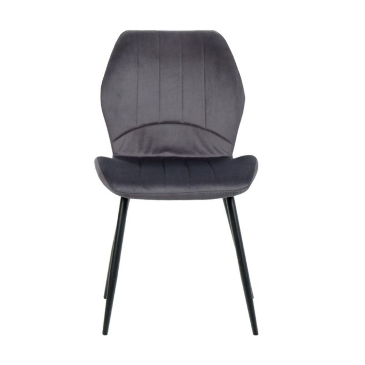 Chaise rembourrée en velours & pieds métal - FAUSTINE