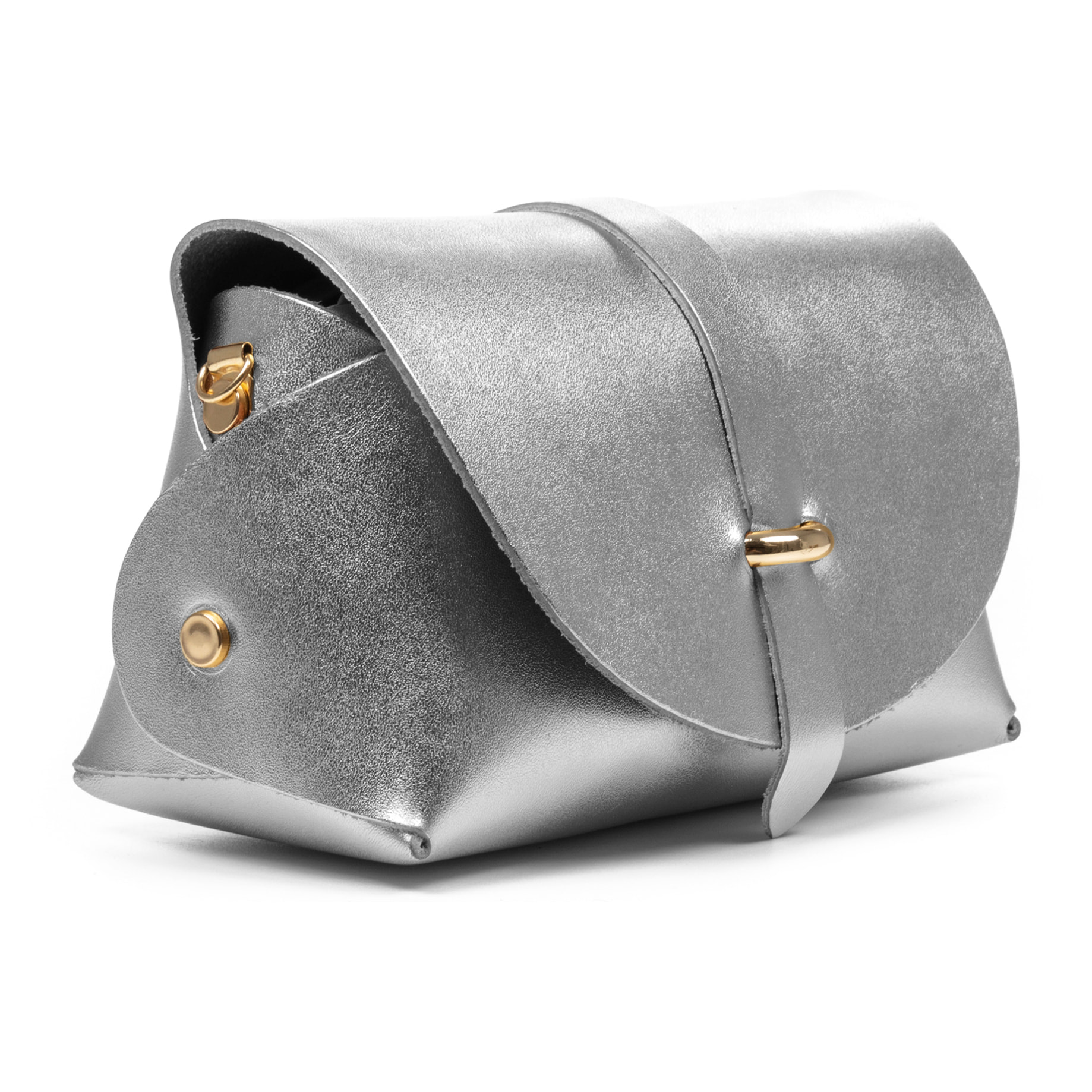 Aurora Bolso bandolera Mujer. Piel auténtica Gamuza lacado brillante.