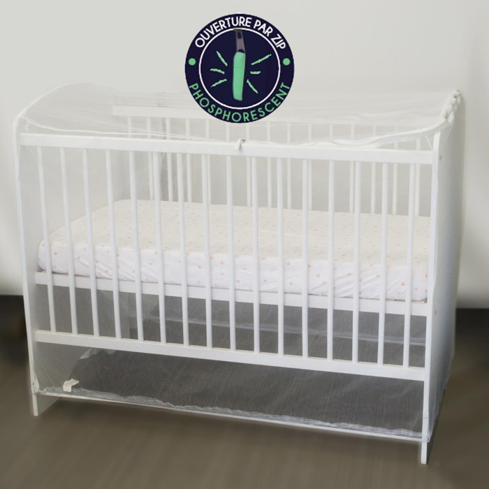 Moustiquaire adaptable en forme de housse - Blanc