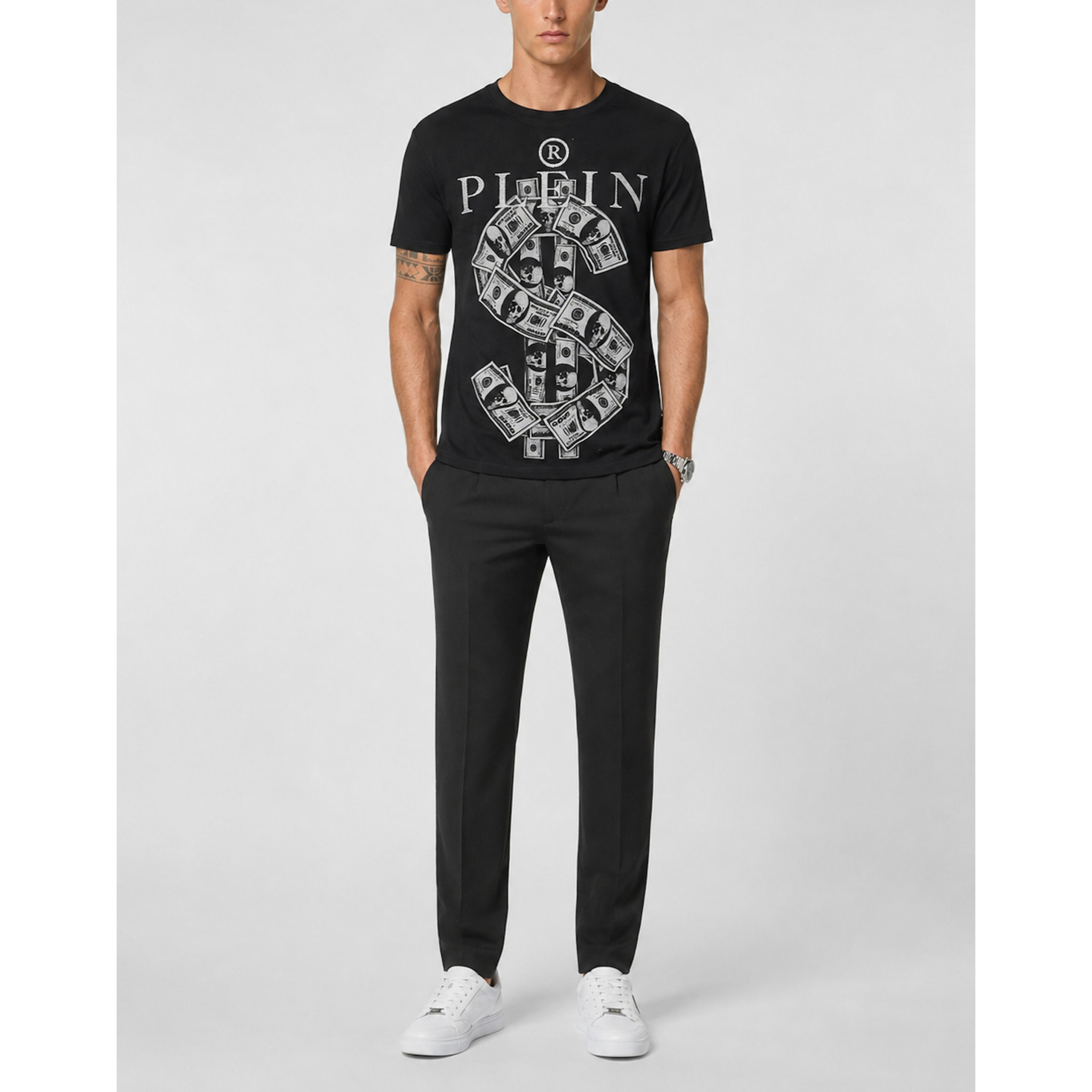 PHILIPP PLEIN Camiseta de cuello redondo y manga corta