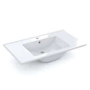 Lavabo cerámico rectangular en blanco 81,5x46 cm Volga Blanco