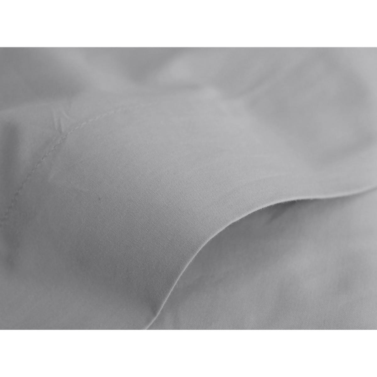 Drap plat percale pur coton peigné longues fibres 80 fils/cm² Vent du sud - Acier