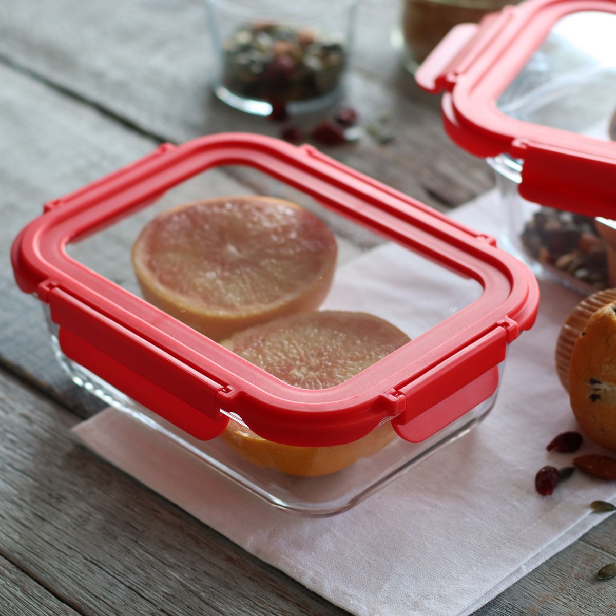 Boîte hermétique rectangle 630ml en verre CRISTAL