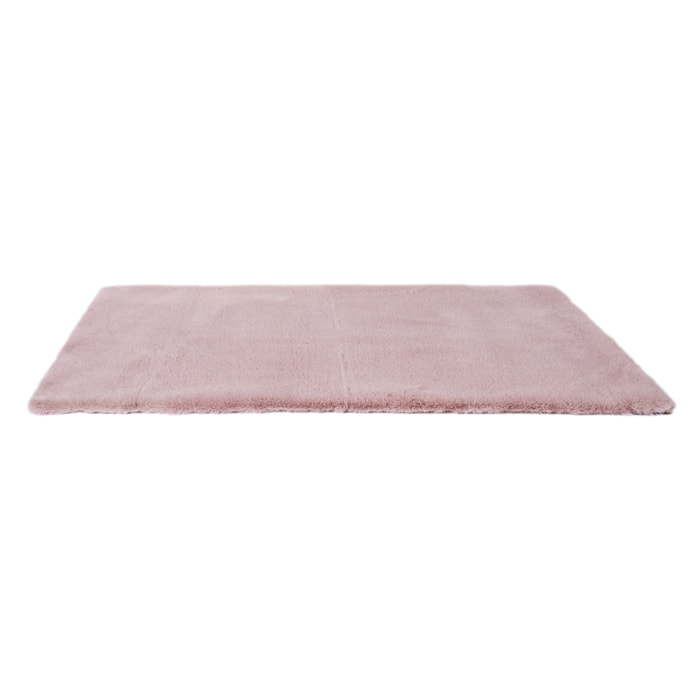 Tapis Imitation Fourrure Fin Rose 110x60cm