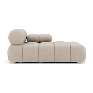 Ruby - module d'assise méridienne droite en velours texturé - Beige