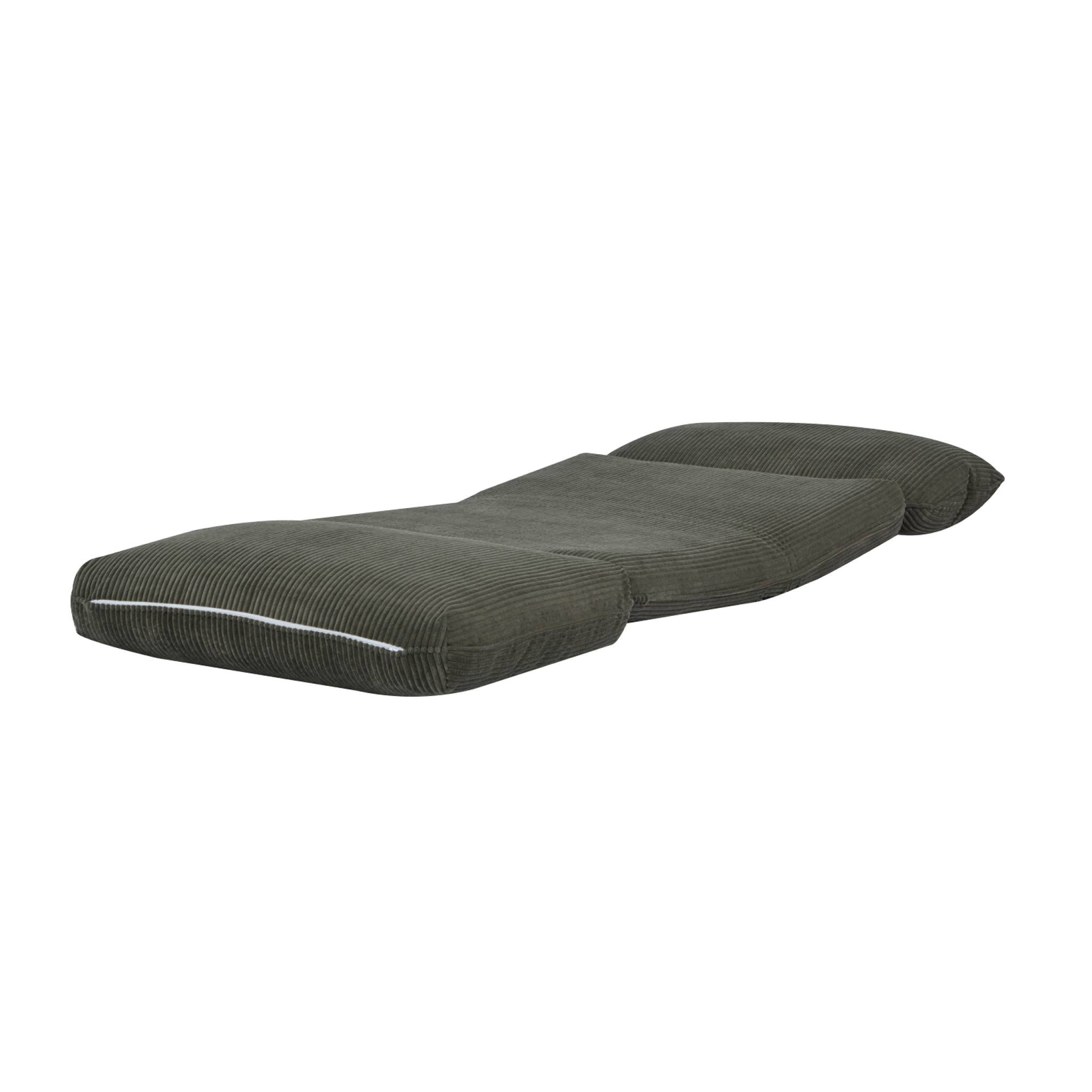 Chauffeuse matelas kaki convertible velours côtelé grosse côte 1 place Cosy