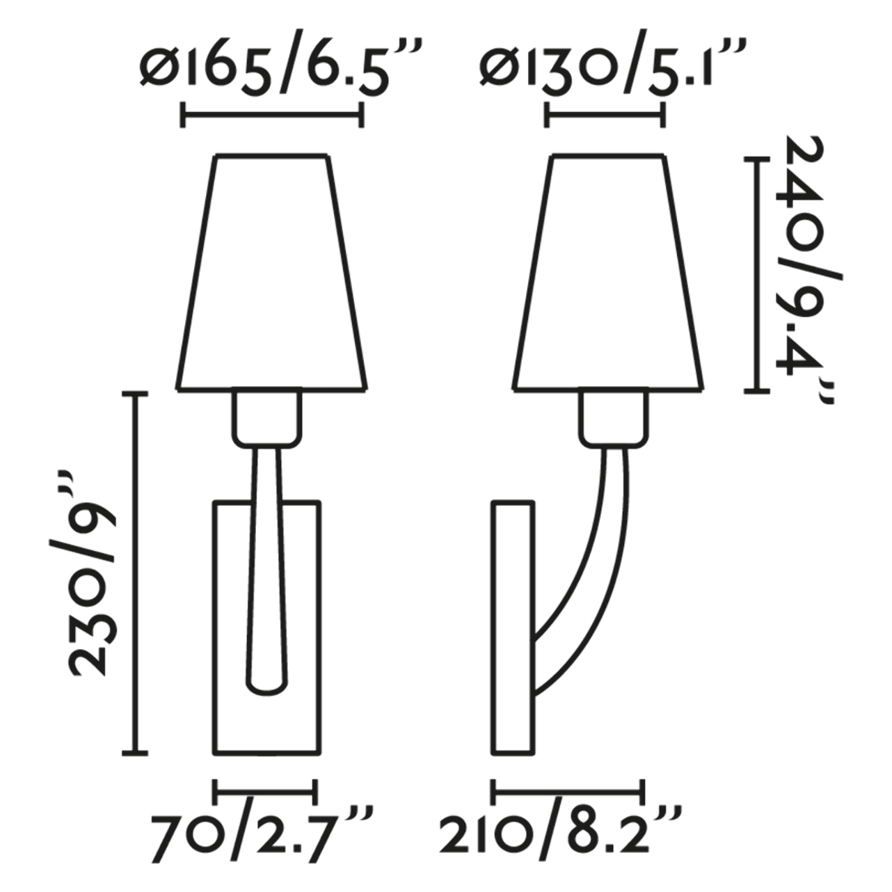 REM Lampada da parete nichel opaco/beig