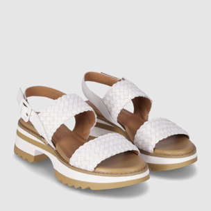 Sandalias de Piel - Blanco - Tacón: 4 cm