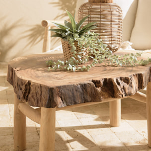 WILL - Table basse forme naturelle en branches de teck