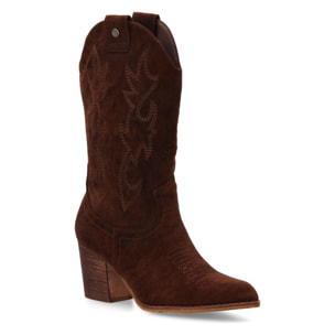 Bota Campera con Tacon y Grabado en Caña