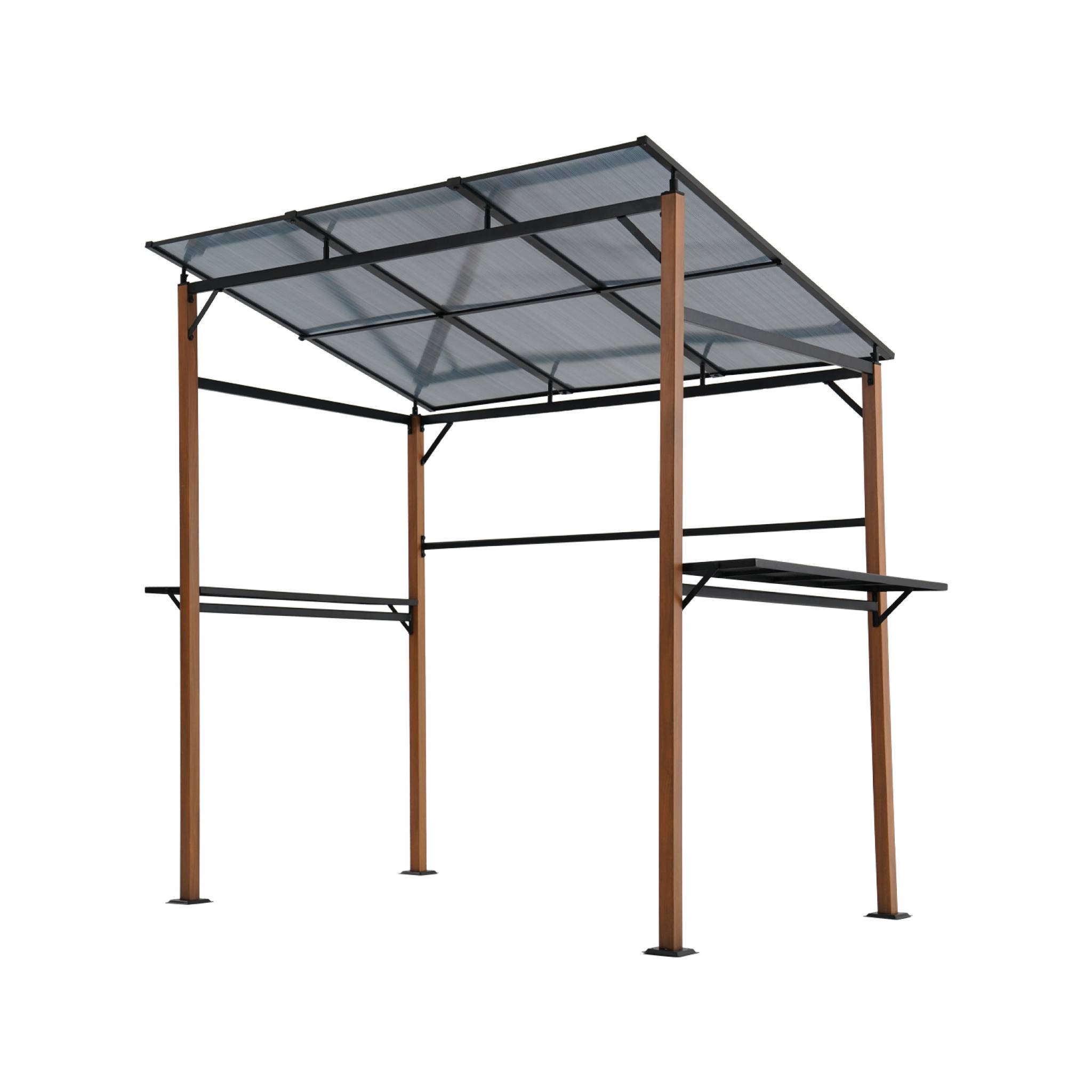 Abri de barbecue. gazebo pour barbecue. 2 tables latérales. gris