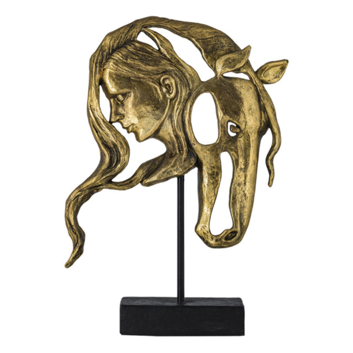 Scultura Donna con cavallo Opium in poliresina