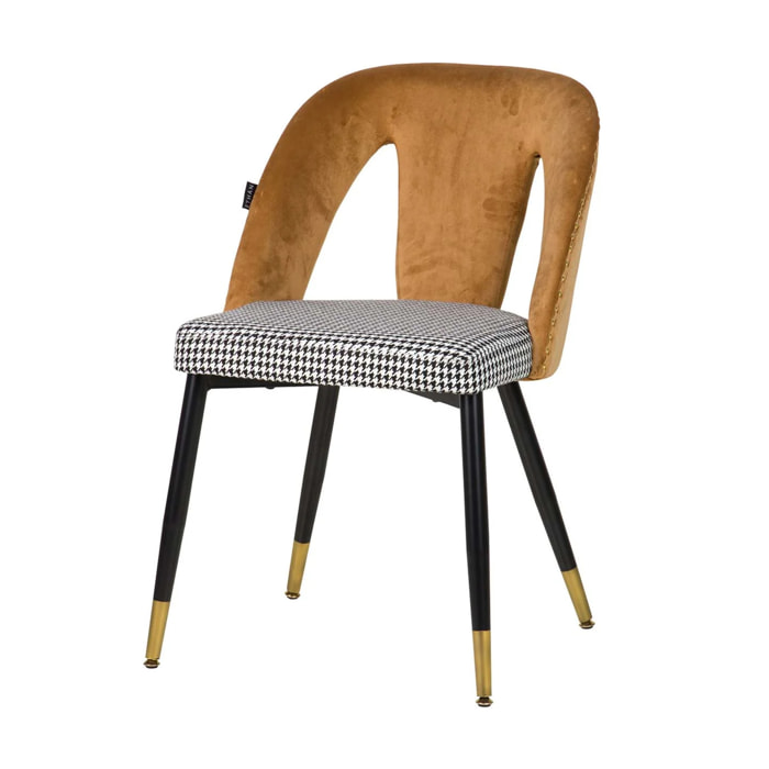 Silla Tachuelas Velvet Amarillo Stowe 49x54x82 Cm
