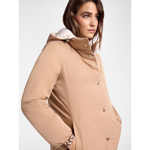 Elena Mirò - Chaqueta de plumón reversible de nailon repelente al agua. - Beige