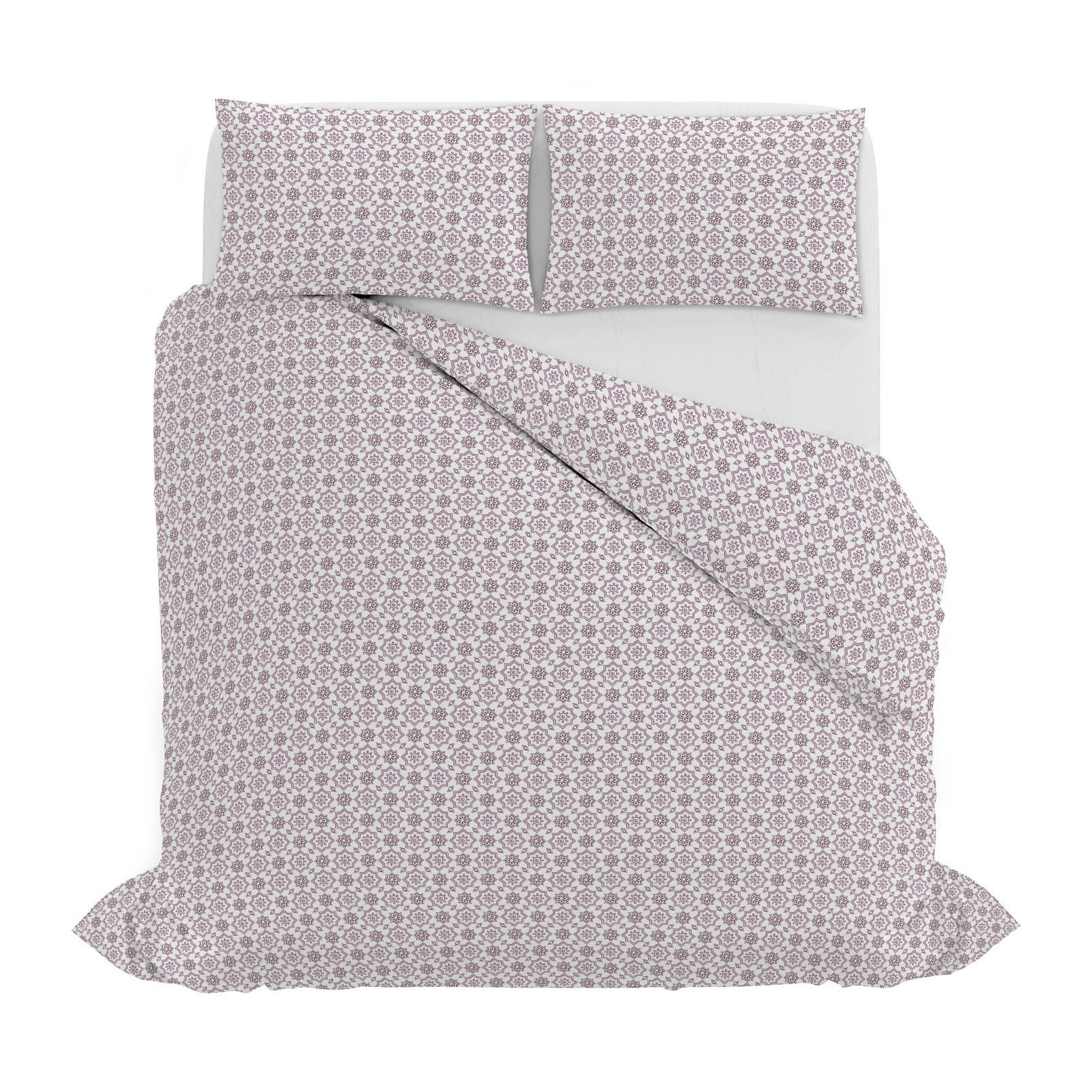 PARURE COPRIPIUMINO ATHENA, 100% Cotone, Made in Italy - DORA ROSA