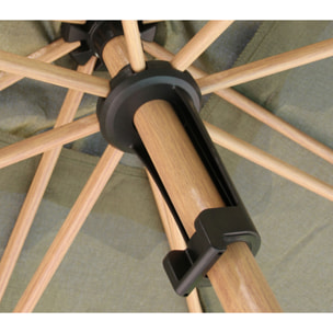 Parasol droit Ø2,4m - effet bois - terracotta - RUBIS