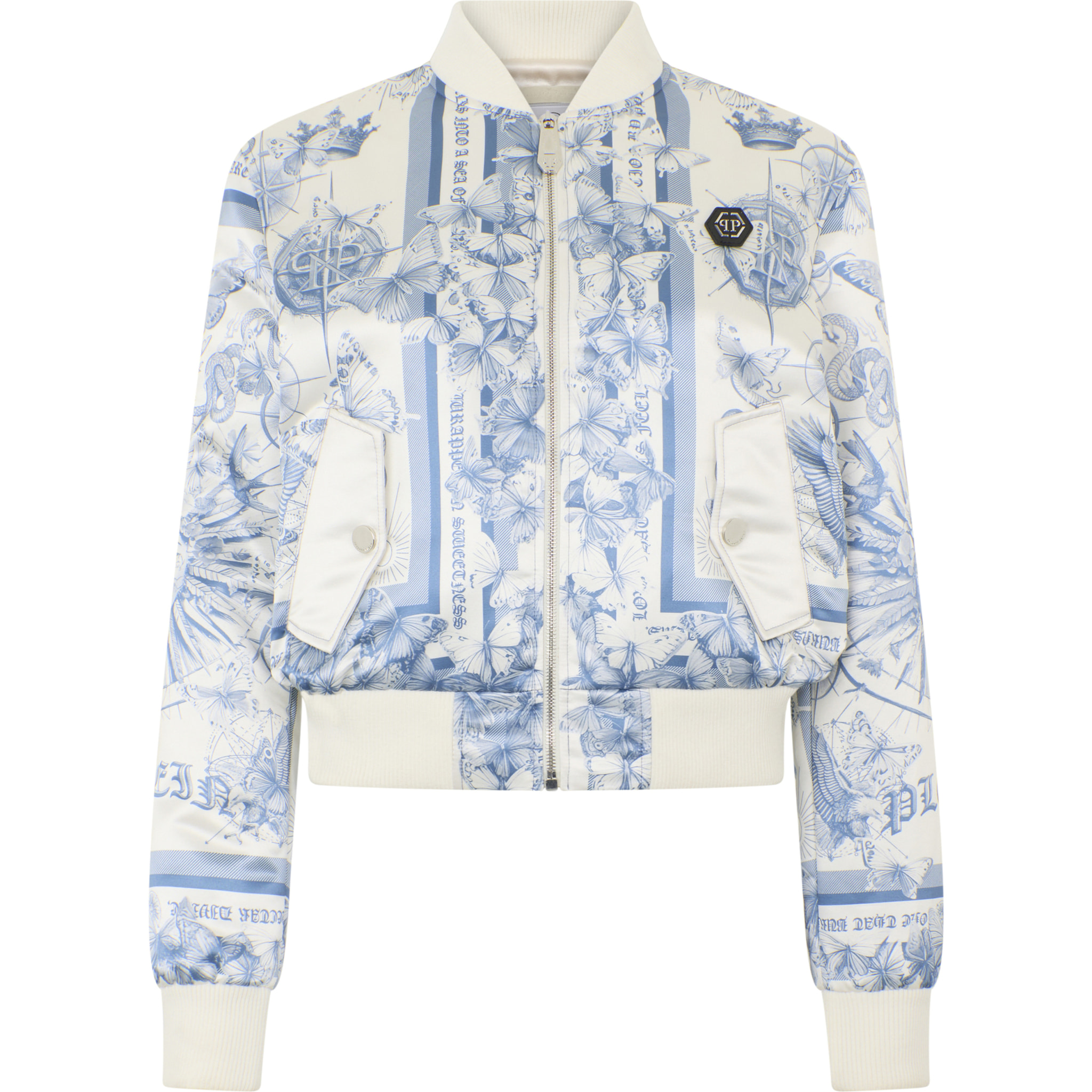 PHILIPP PLEIN Satin Bomber Butterfly Tattoo