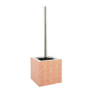 Brosse Wc avec support MDF & Acier Inox WAVE Orange MSV