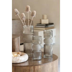 J-Line vase/bougeoir Bonbon - verre - gris - small