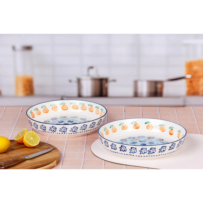 Corbeille à fruits NAPOLI Ø25,5cm - 2 pièces - Agrume