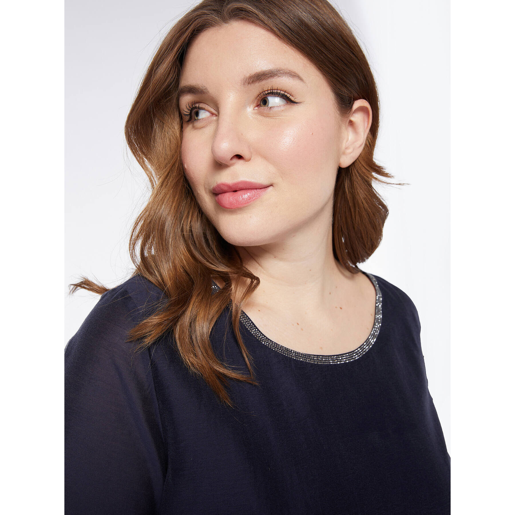 Fiorella Rubino - Blusa de organza elegante - Azul