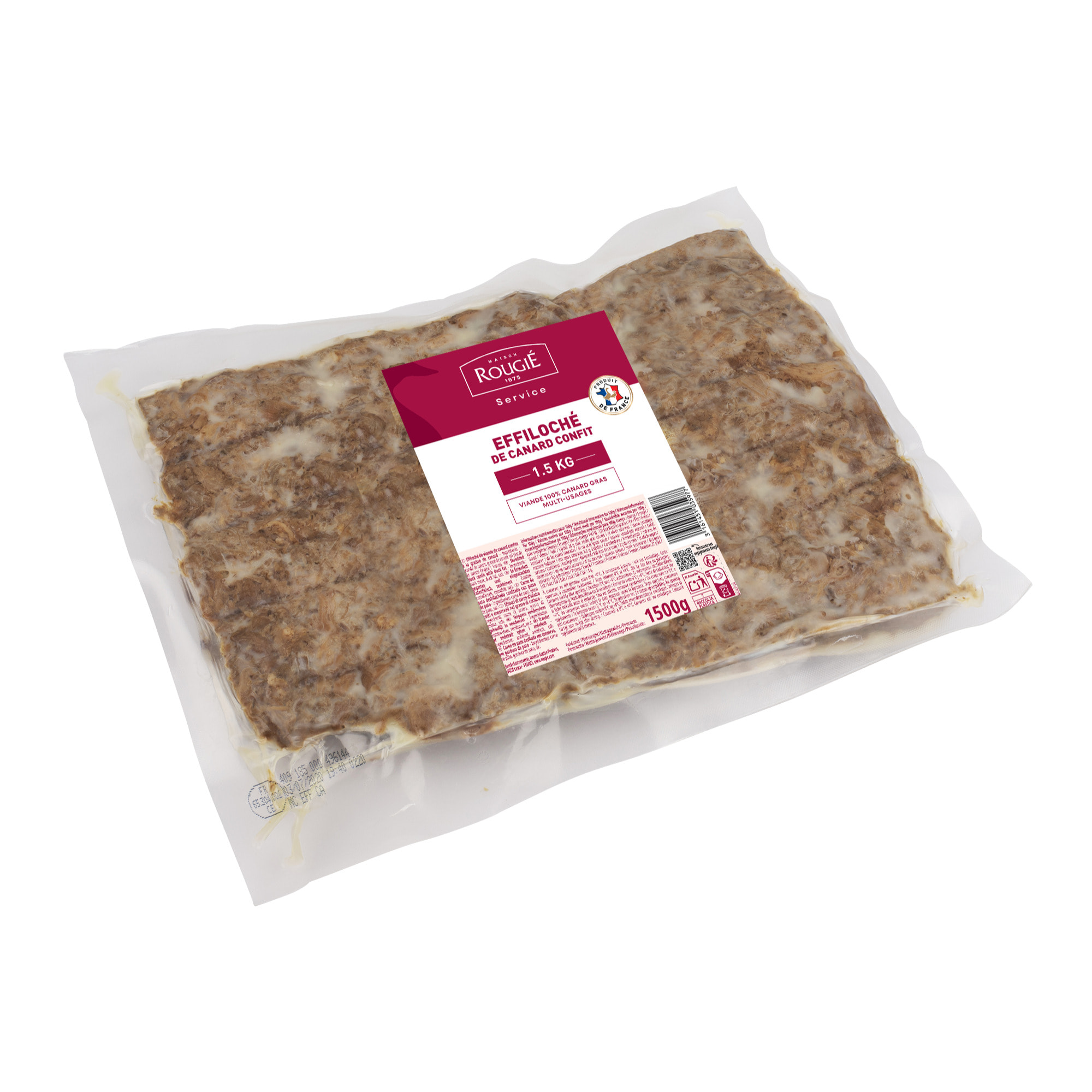 Effiloché de viande de canard confite - 1,5kg