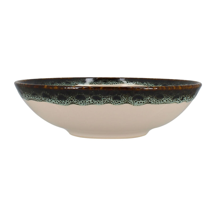 Lot de 6 assiettes creuses atome 21cm en faience beige ATOME