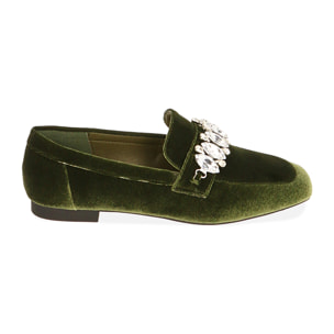Mocasines de terciopelo verde