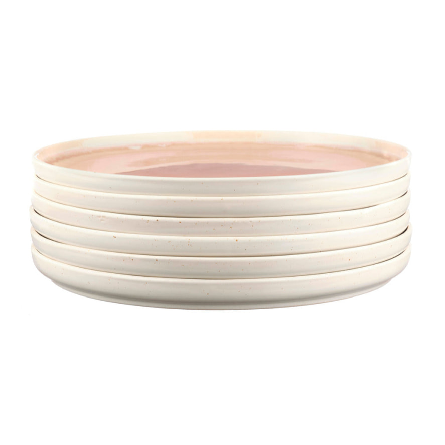 Assiette OXYGEN Ø27cm - 6 pièces - Rose poudre