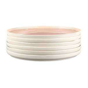 Assiette OXYGEN Ø27cm - 6 pièces - Rose poudre