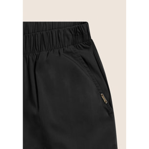 Pantaloni Cropped con Ricamo Floreale al Fondo