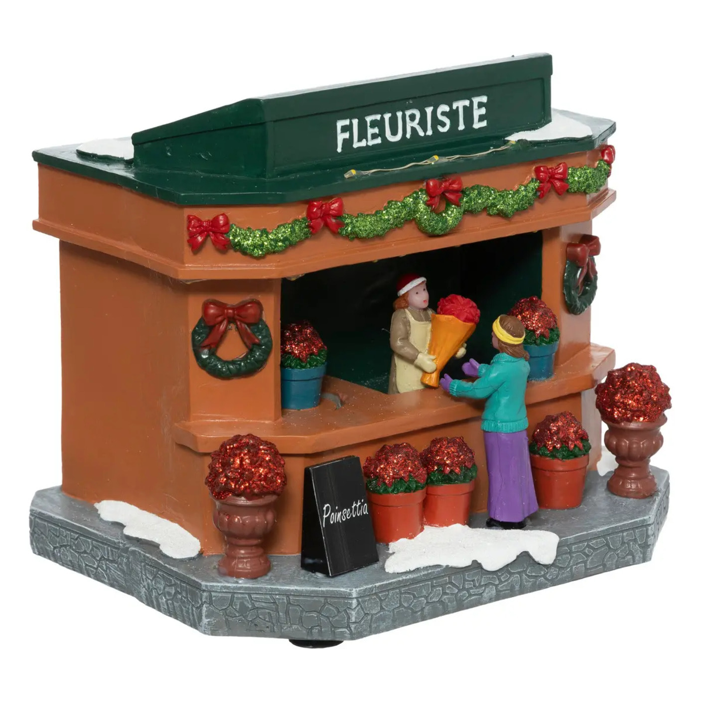 Village lumineux fleuriste 9 LED H.17,3cm