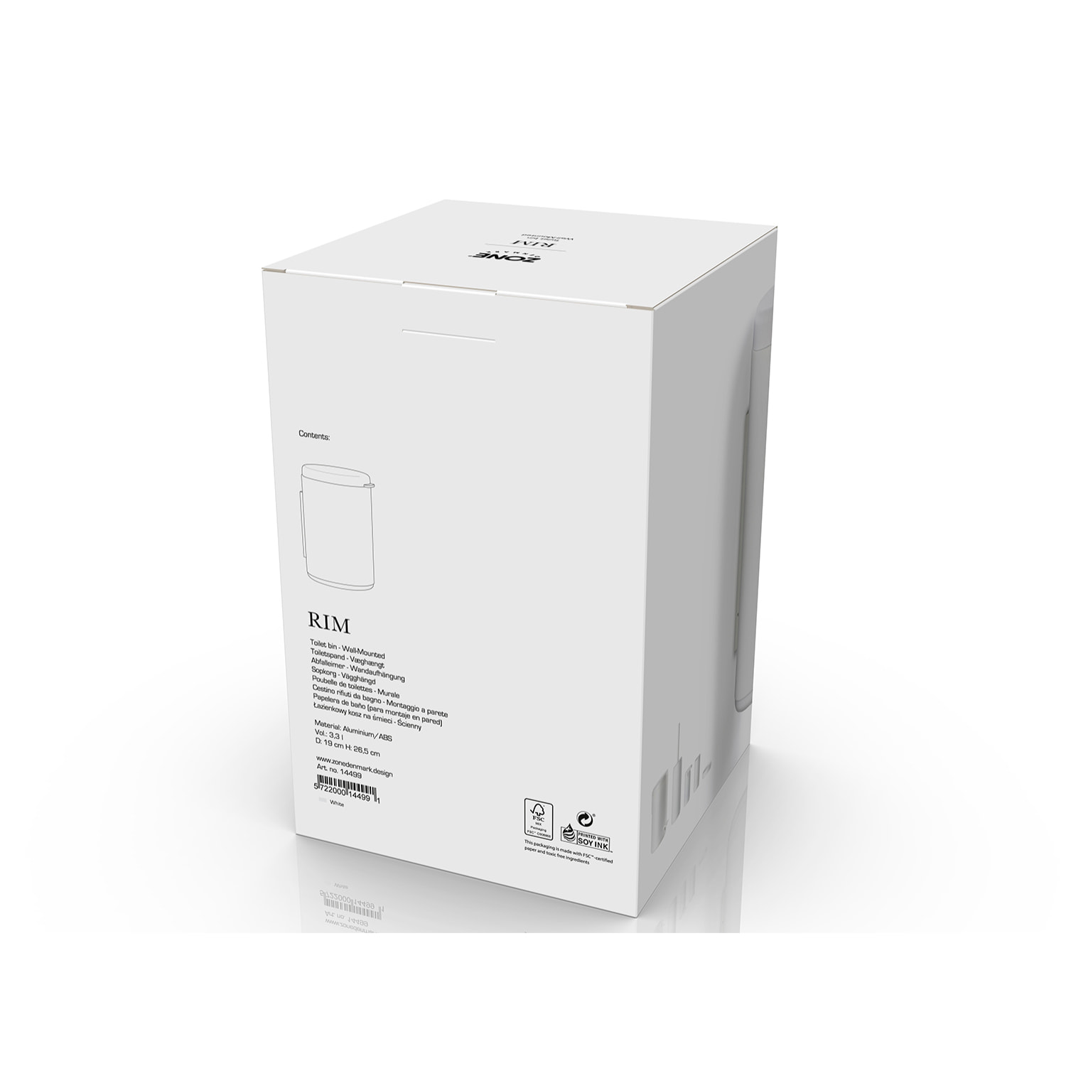 Poubelle de toilettes murale Rim