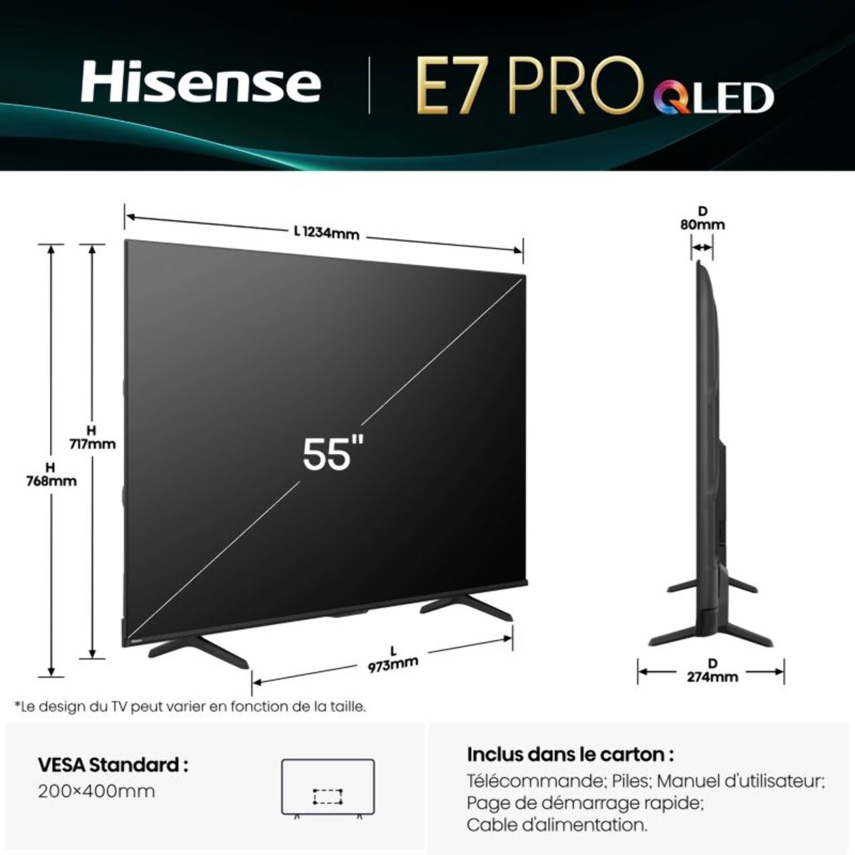 TV QLED HISENSE 55E79Q PRO (139cm)
