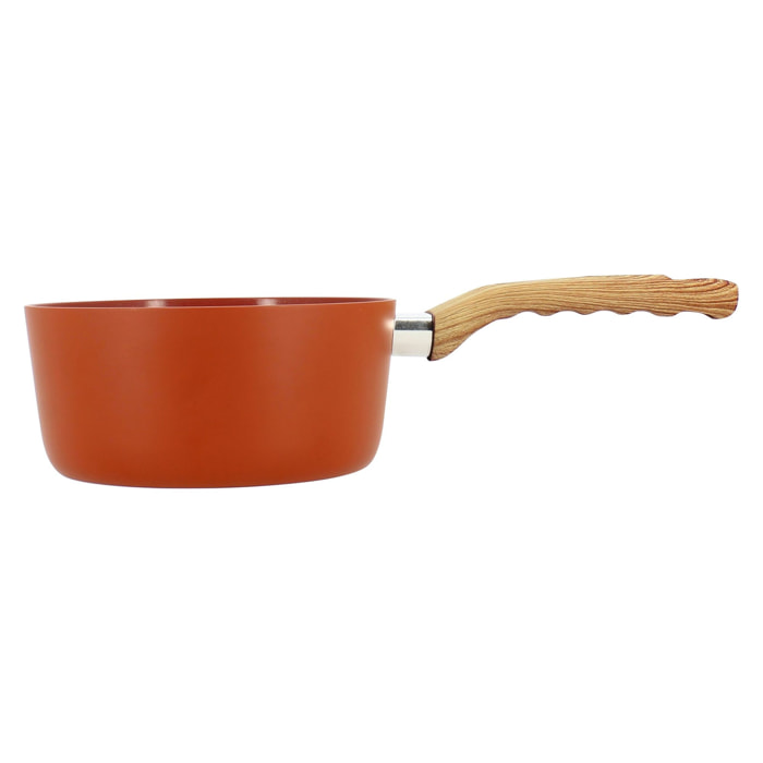 Casserole 20cm en aluminium recyclé brique - tous feux COLORAMA