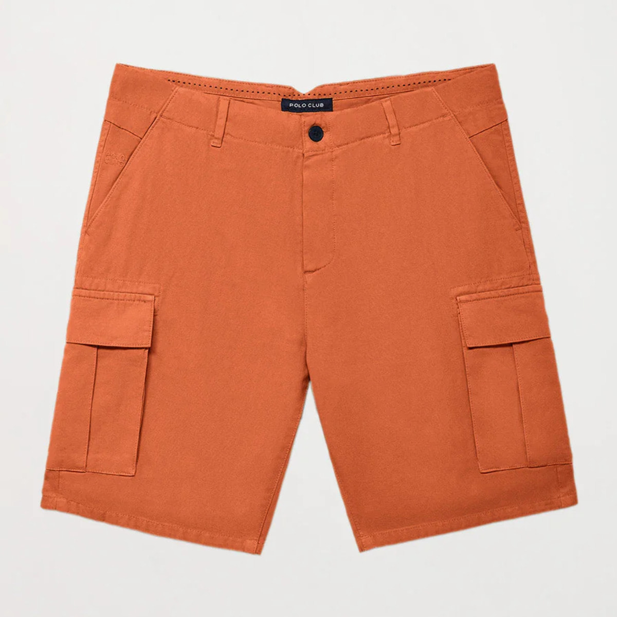 Bermuda cargo terra con logo ricamato