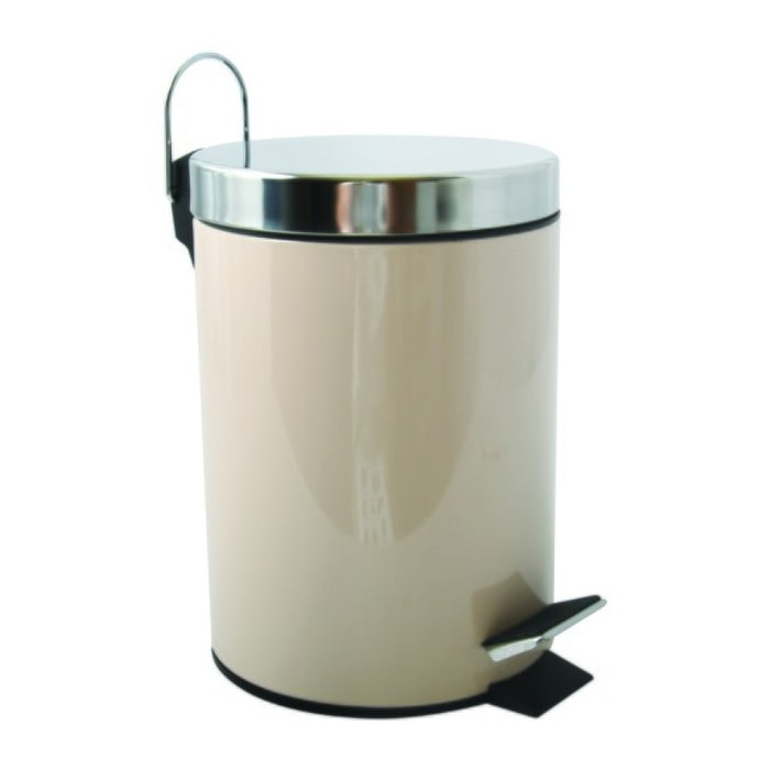 Poubelle à pédale Inox 3L Beige MSV