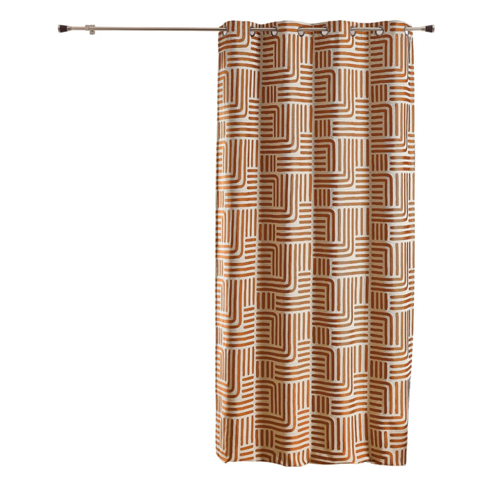 Rideau à oeillets tamisant jacquard - Terracotta