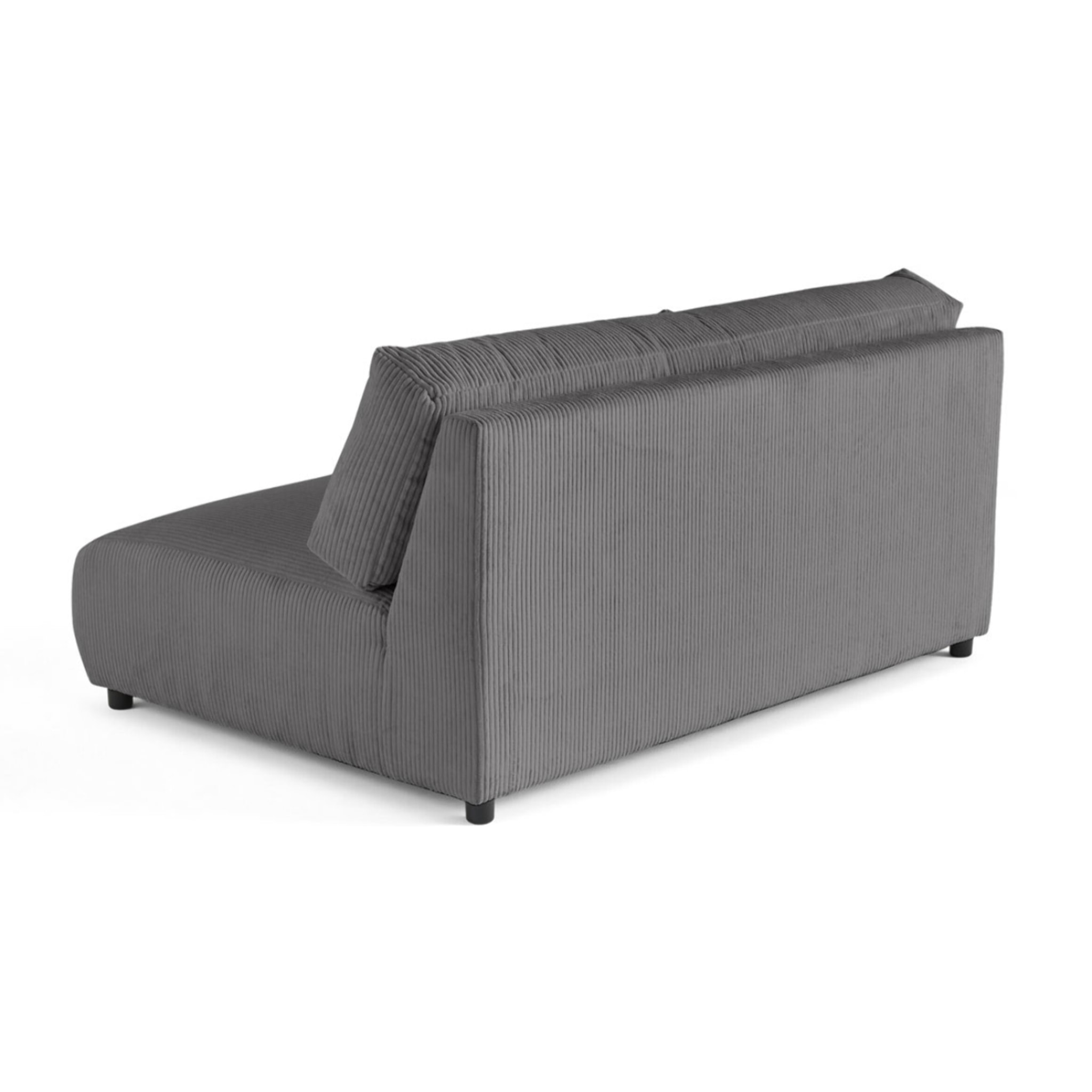 Garance - module d'assise 3 places - en velours côtelé - Gris foncé