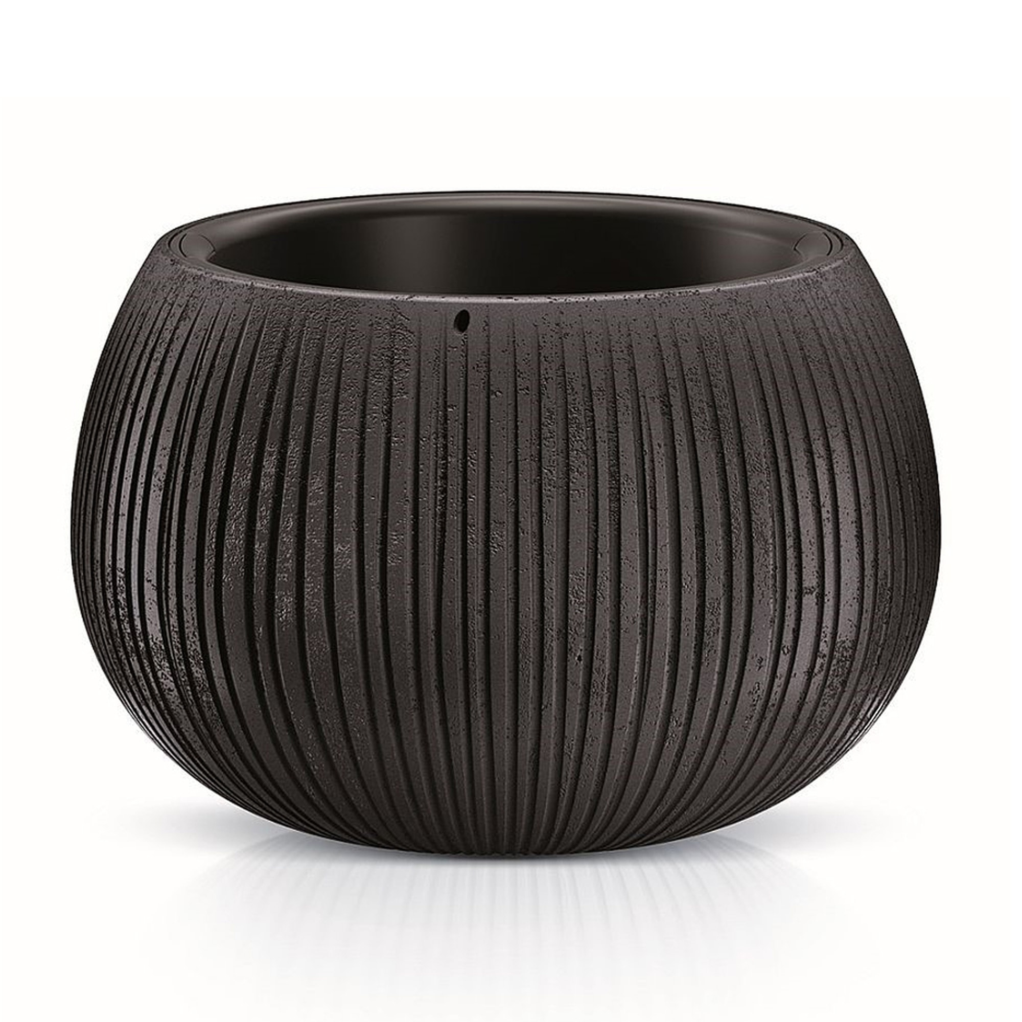 Macetero Prosperplast BETON BOWL CON depósito en color Cemento negro